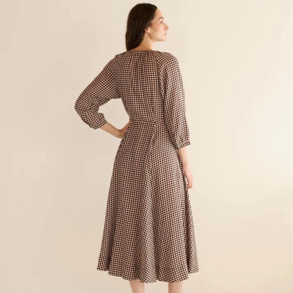 DOEN Delphine Plaid Madeleine Dress NWT XS Prarie style - Picture 5 of 11